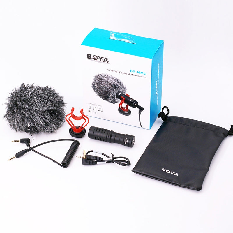BOYA BY-MM1 Compact On-Camera Video Microphone Youtube Vlogging Recording Mic for iPhone Smartph...