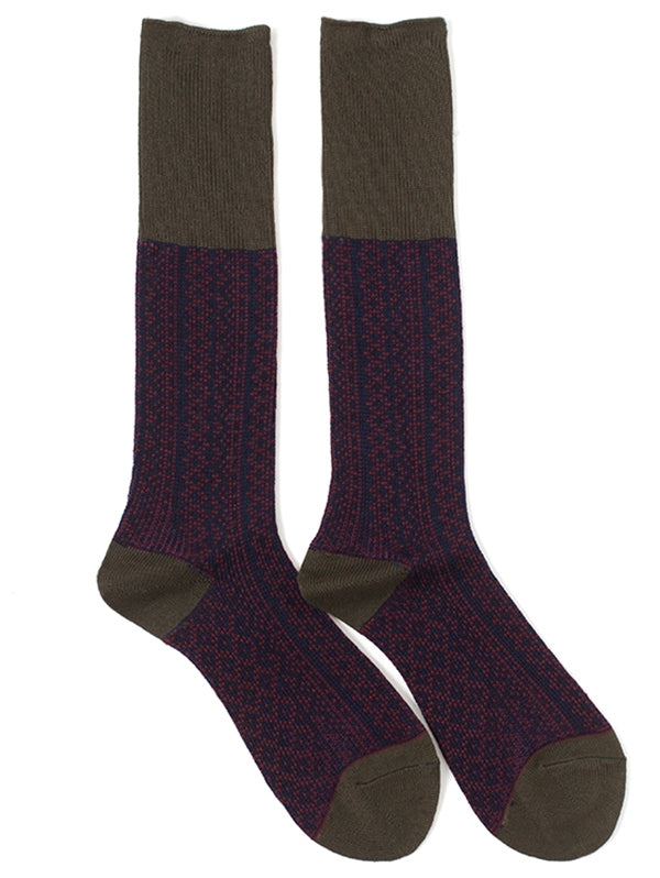Color Splice Knitted Mid Calf Socks