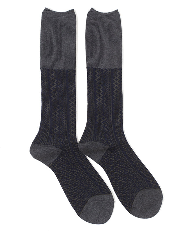 Color Splice Knitted Mid Calf Socks