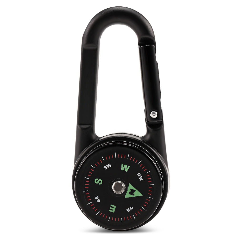 DC27 3-in-1 Double Sided Mini Compass Carabiner Thermometer for Outdoor