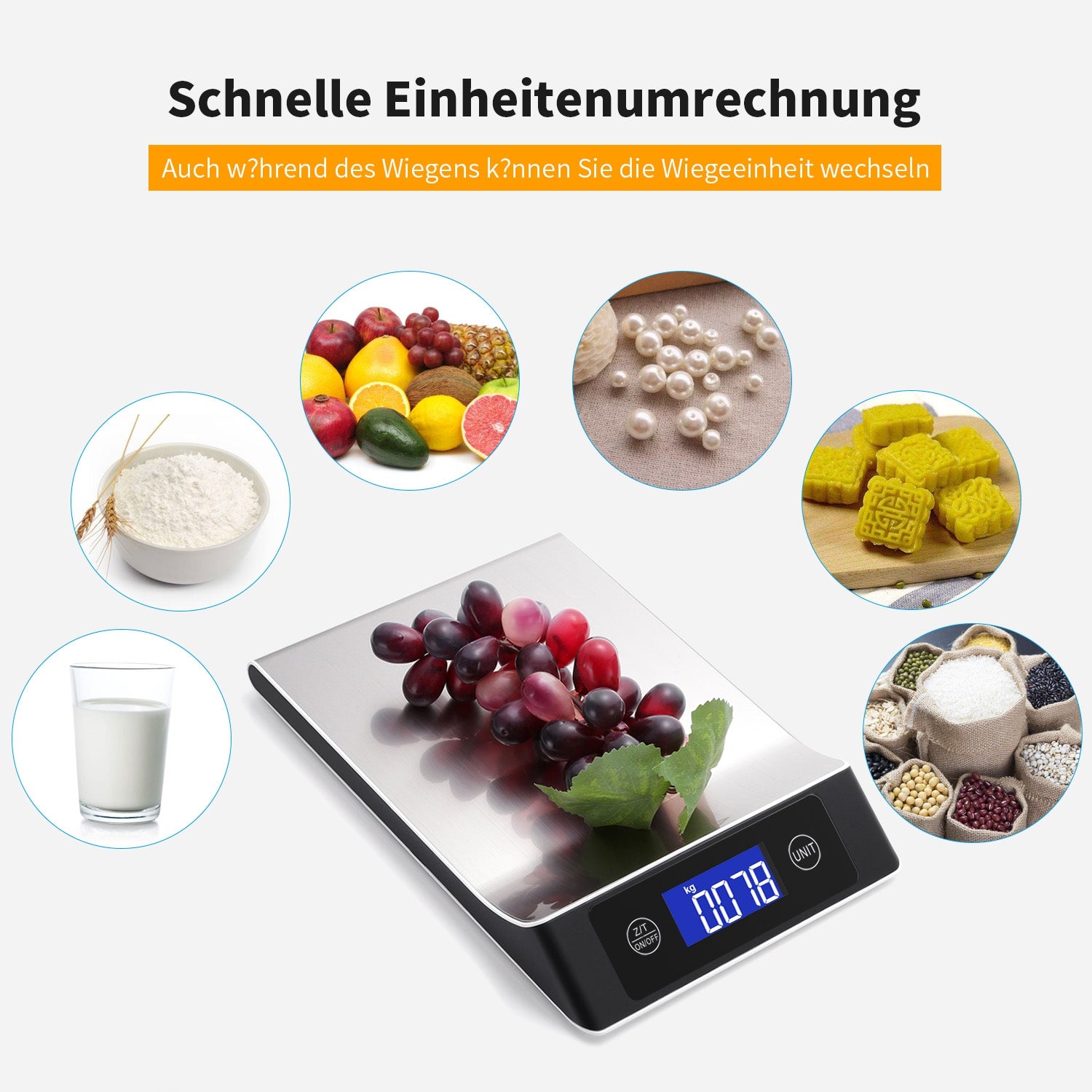 AEVOBAS CX - 2017 Digital Kitchen Food Weighing Scale with Back-lit LCD Display