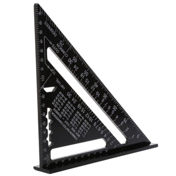 7 inch 90 Degree / 45 Degree Aluminum Alloy Measure Speed Square Roofing Triangle Ruler