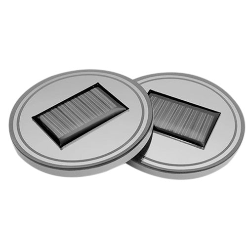 Car Anti-slip Cup Mat Solar Power LED Coaster 2PCS