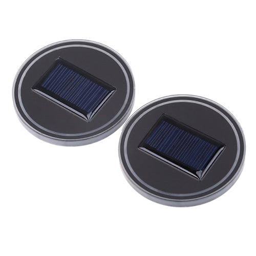 Car Anti-slip Cup Mat Solar Power LED Coaster 2PCS
