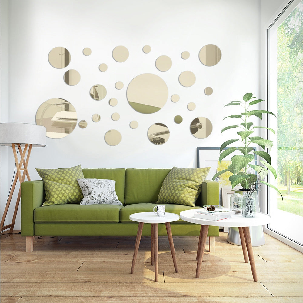 3D Circle Mirror Wall Stickers Acrylic Art Decor