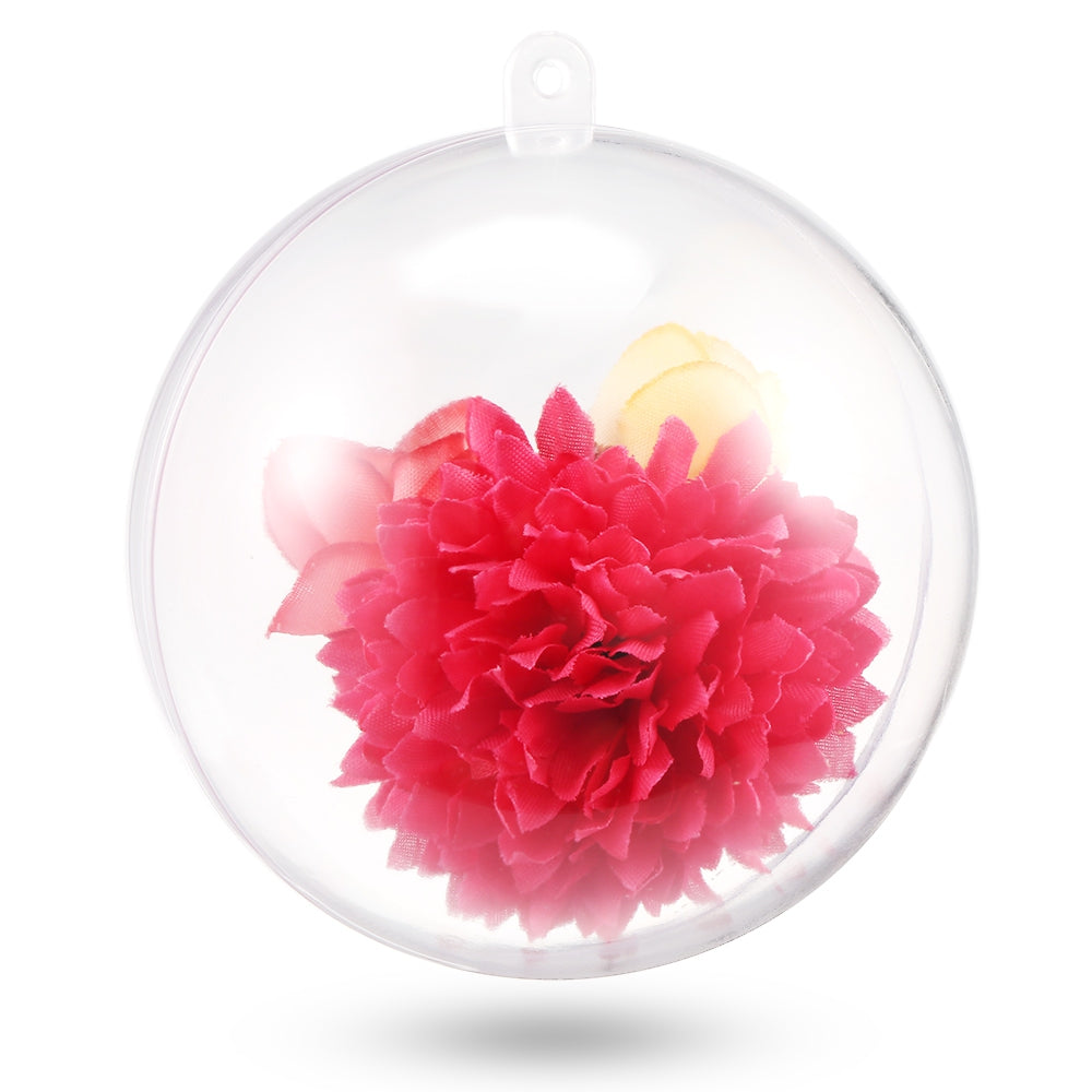 8cm Transparent Plastic Tress Hanging Balls Decoration Baubles