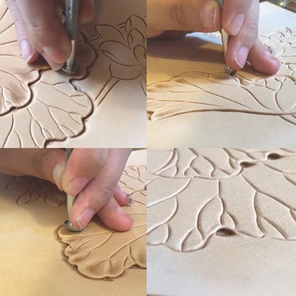 DIY Leather Printing Tool Set Carving Craft Stamps Handmade Art Tools 20PCS