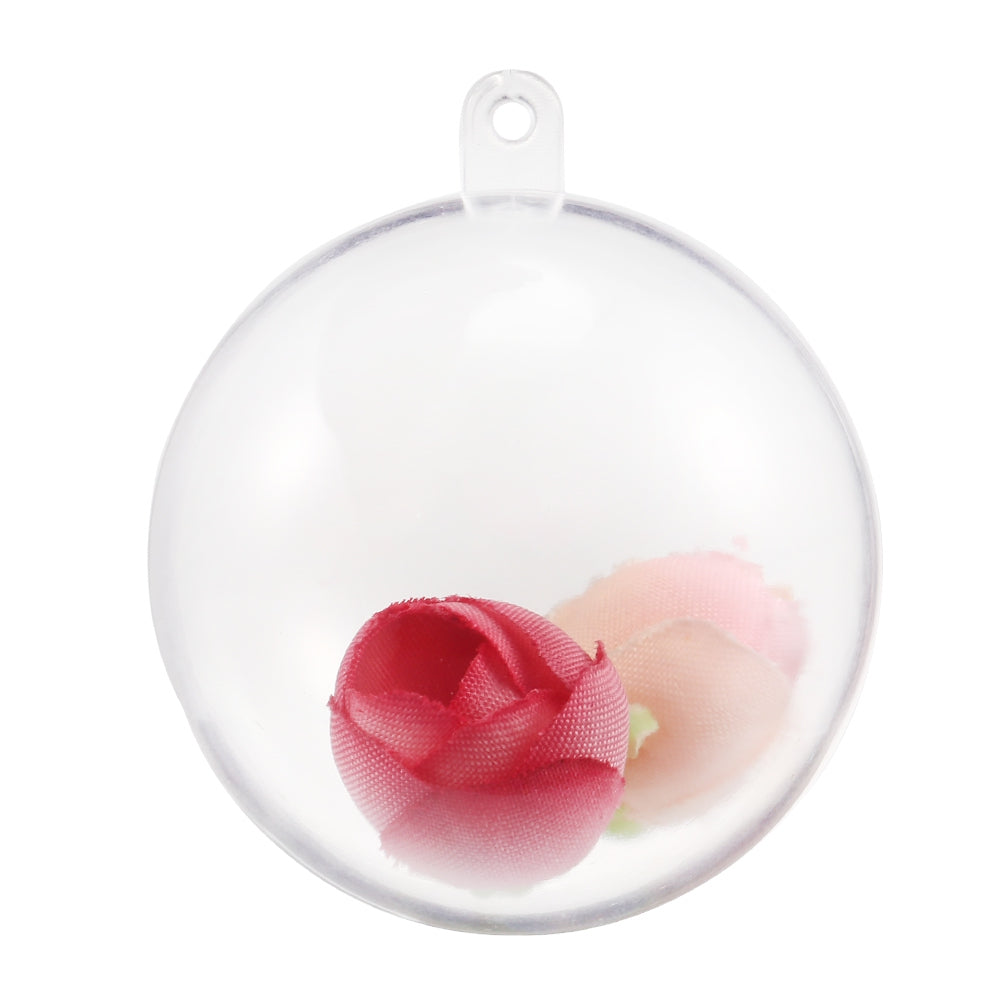 6cm Transparent Plastic Tress Hanging Balls Decoration Baubles 12pcs