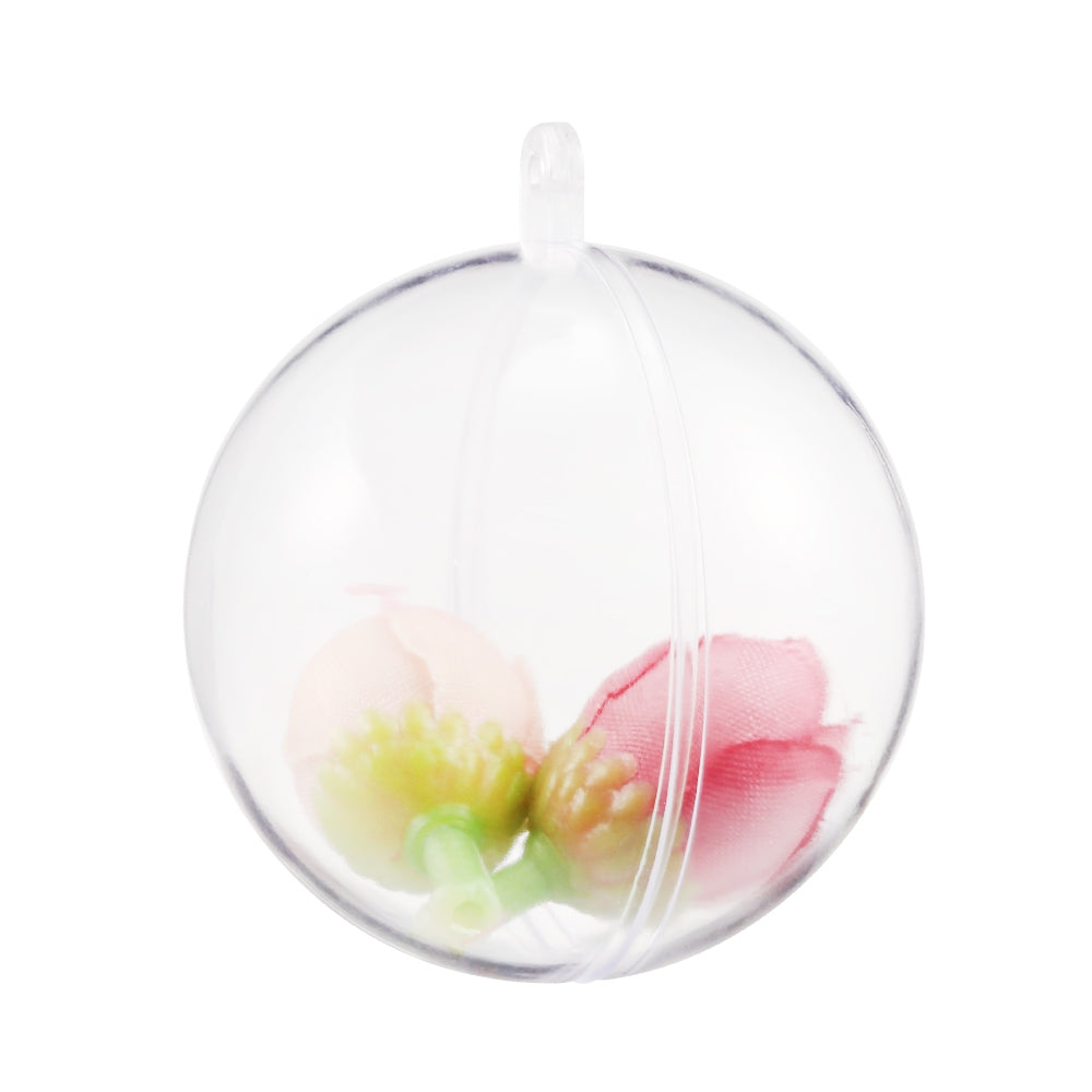 6cm Transparent Plastic Tress Hanging Balls Decoration Baubles 12pcs