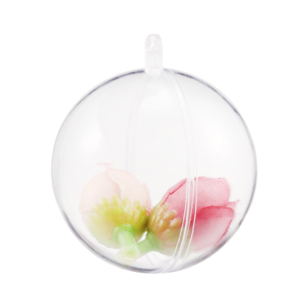 6cm Transparent Plastic Tress Hanging Balls Decoration Baubles 20pcs