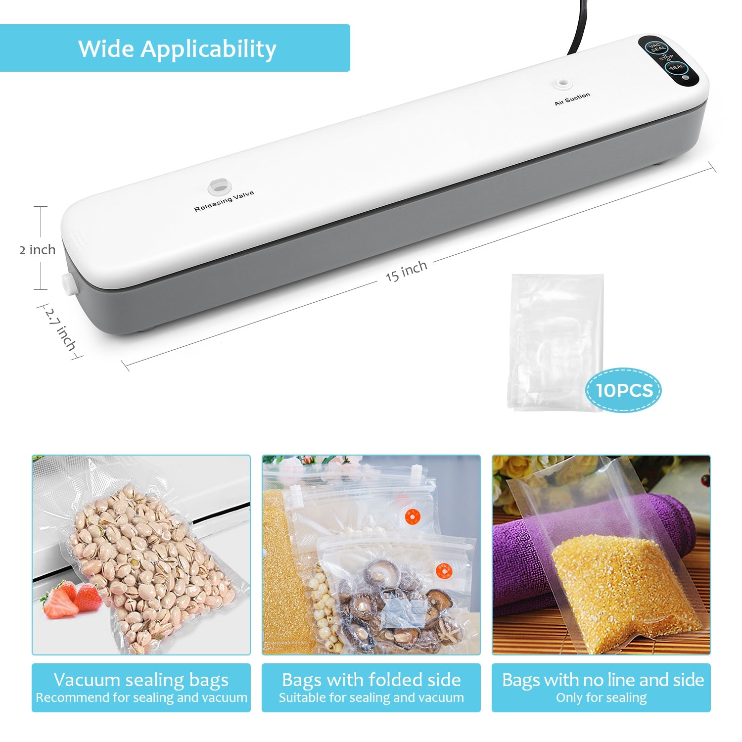 Automatic Electric Sealing Machine Vacuum Package Domestic Kitchen Tool