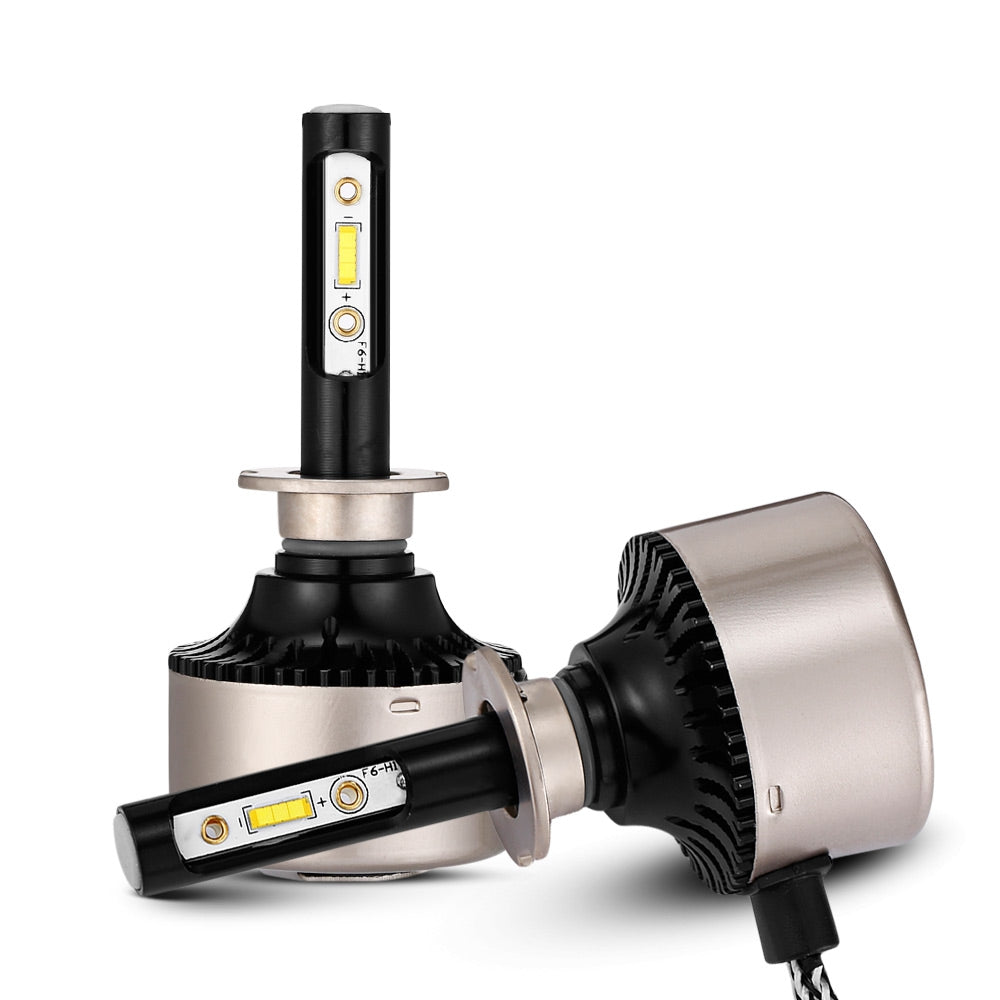 2PCS F5S 12V H3 Car SMD LED Headlight 6000lm 6500K Front Lamp
