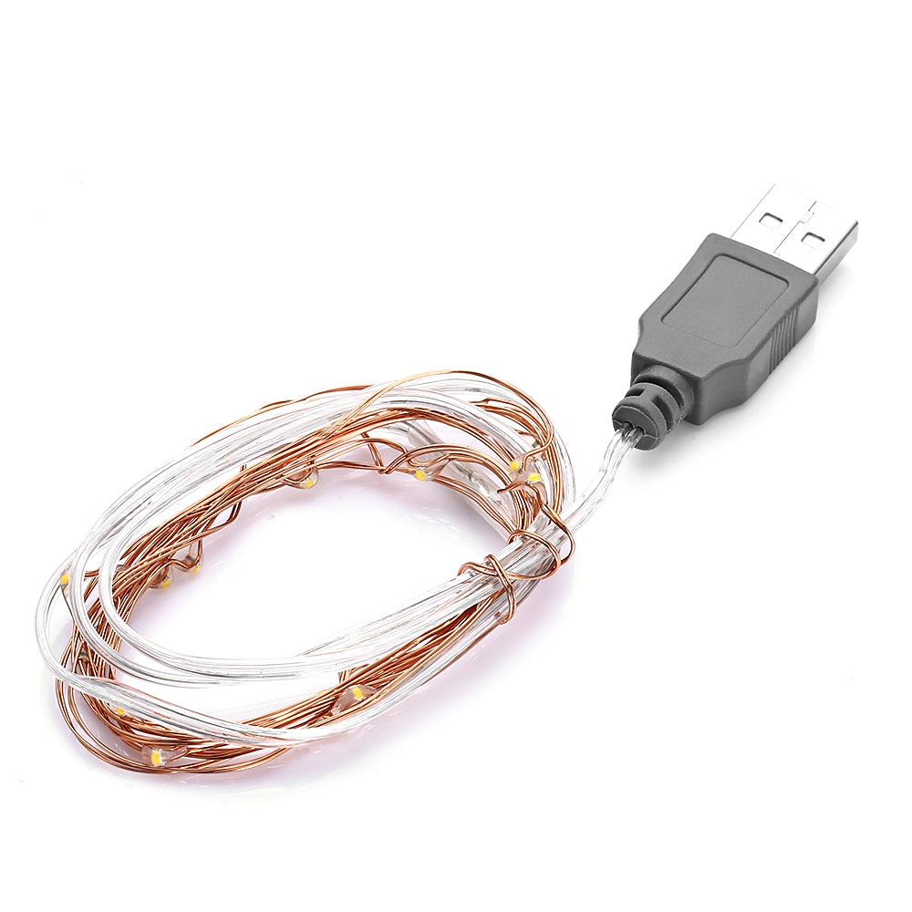 2m 20 LED USB Copper String Light with Warm White Color