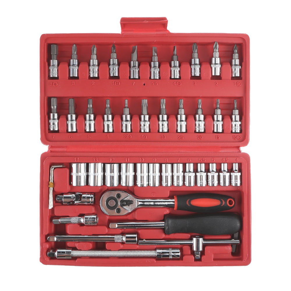 46 in 1 Repair Tool Ratchet Spanner Screwdriver Socket Set