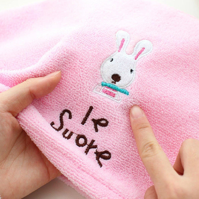 Cartoon Rabbit Super Absorbent Fiber Dry Hair Cap Towel 2PCS