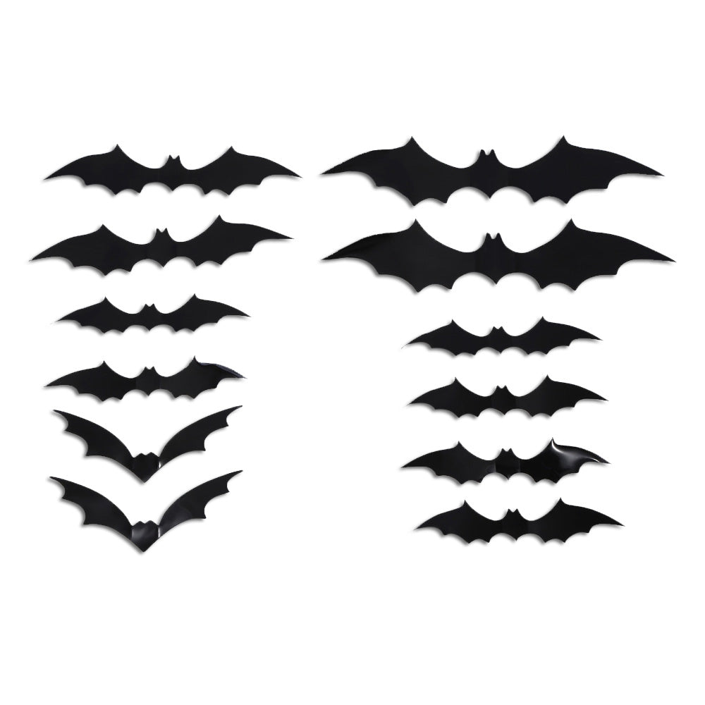 12PCS Halloween Bat Wall Stickers Decor Door Window Decals