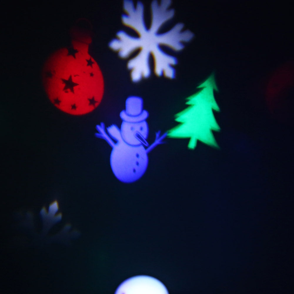 Candle-like Projector Lamp Christmas Snowman Light 4 LEDs