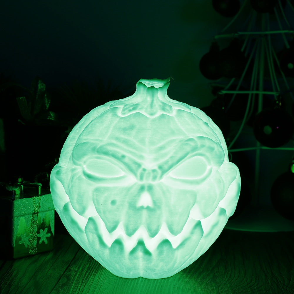 3D Printing Devil Pumpkin Face Light Night Lamp with Remote Control
