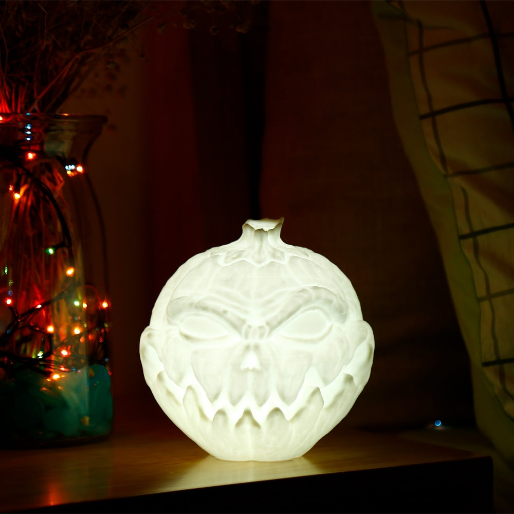 3D Printing Devil Pumpkin Face Light Patting Night Lamp for Halloween