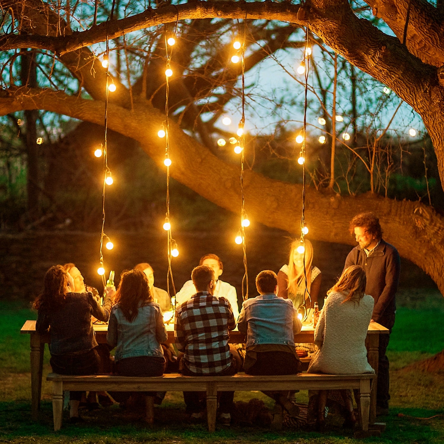 ACCEWIT String Lights with 28 Globe Bulbs Backyard Party Lighting