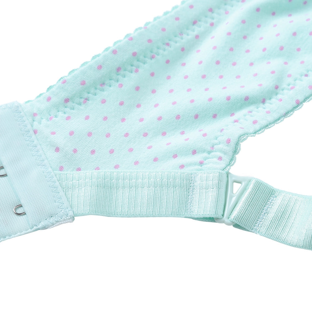 Dot Pattern Wire Free Cotton Breast Feeding Bra for Pregnant Women