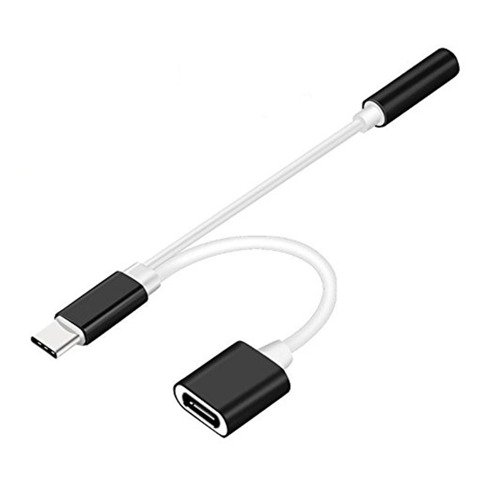 2 in 1 USB C Type C to 3.5mm Headphone Audio Aux Jack Charge Adapter Cable Converter for Xiaomi ...