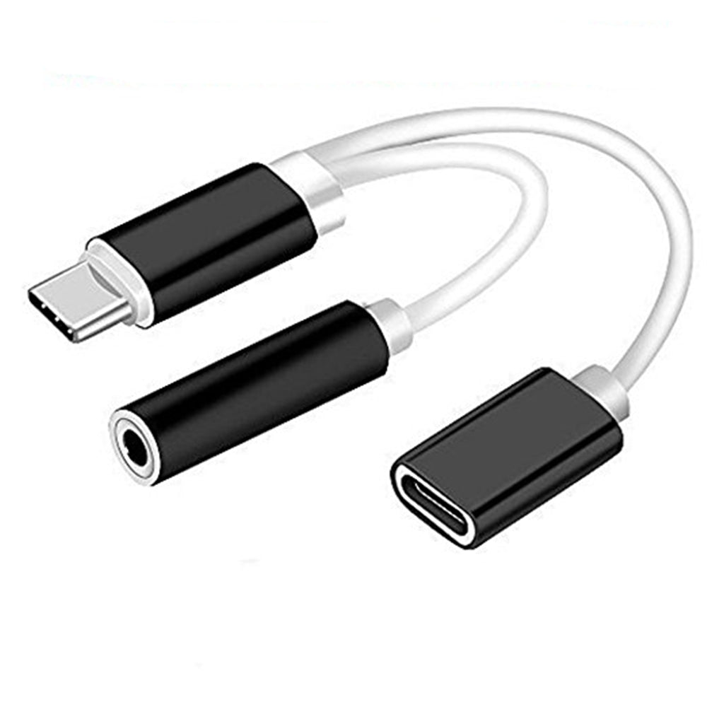 2 in 1 USB C Type C to 3.5mm Headphone Audio Aux Jack Charge Adapter Cable Converter for Xiaomi ...