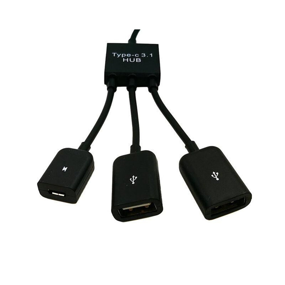 3 in 1  Type-C 3.1 HUB Micro USB Adapter