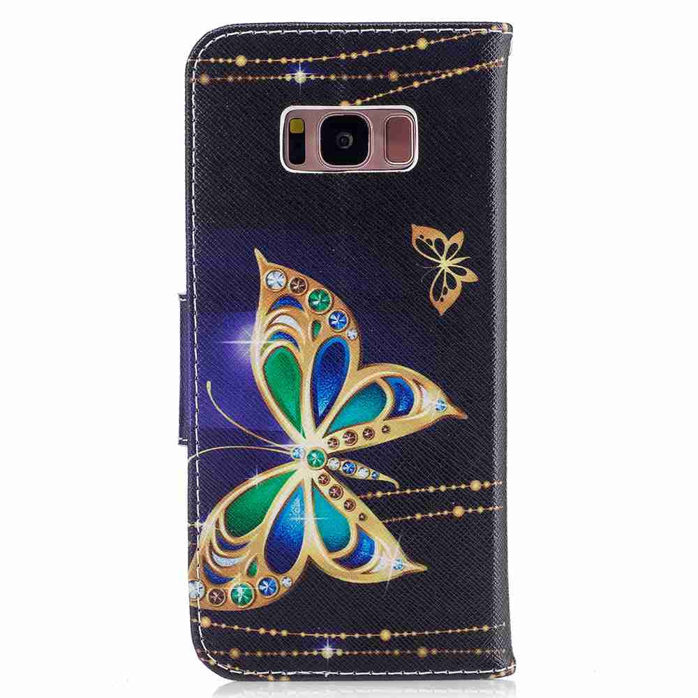 Big Butterfly Painted Pu Phone Case for Samsung Galaxy S8