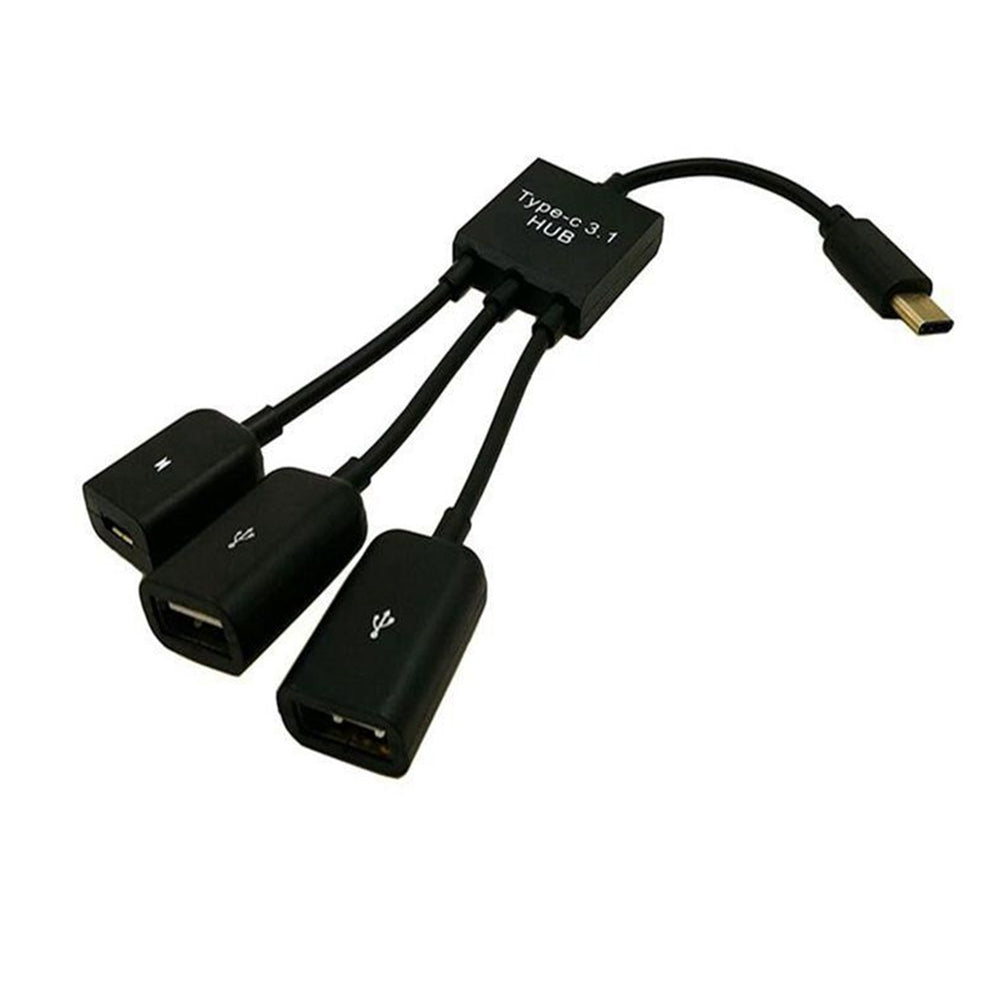 3 in 1  Type-C 3.1 HUB Micro USB Adapter