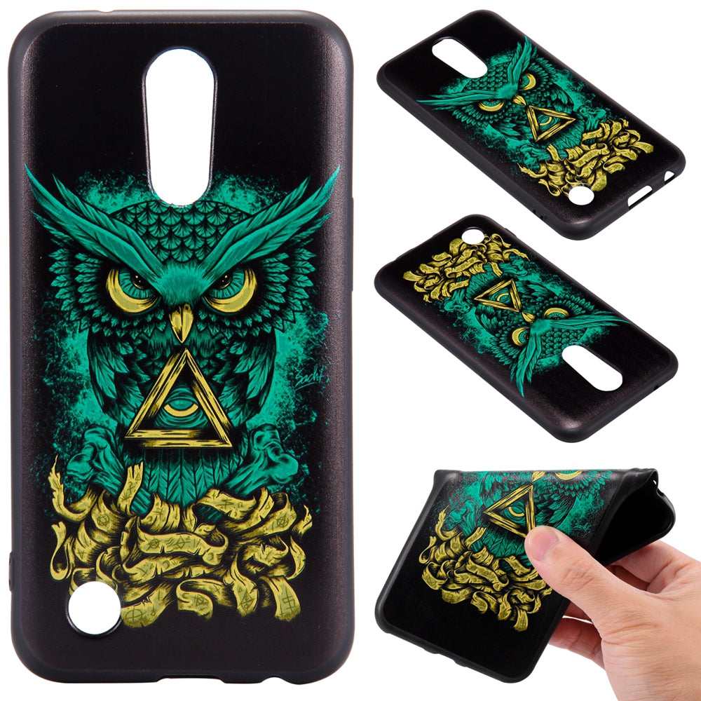 3D Embossed Color Pattern TPU Soft Back Case for LG K10 2017 (Europe and America Edition)