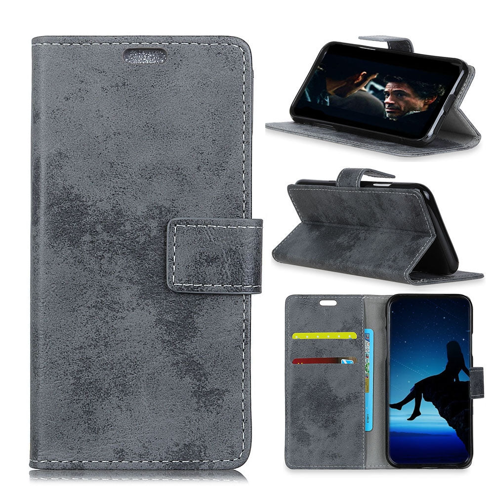 Durable Retro Style Solid Color Flip PU Leather Wallet Case for Wiko Lenny 4