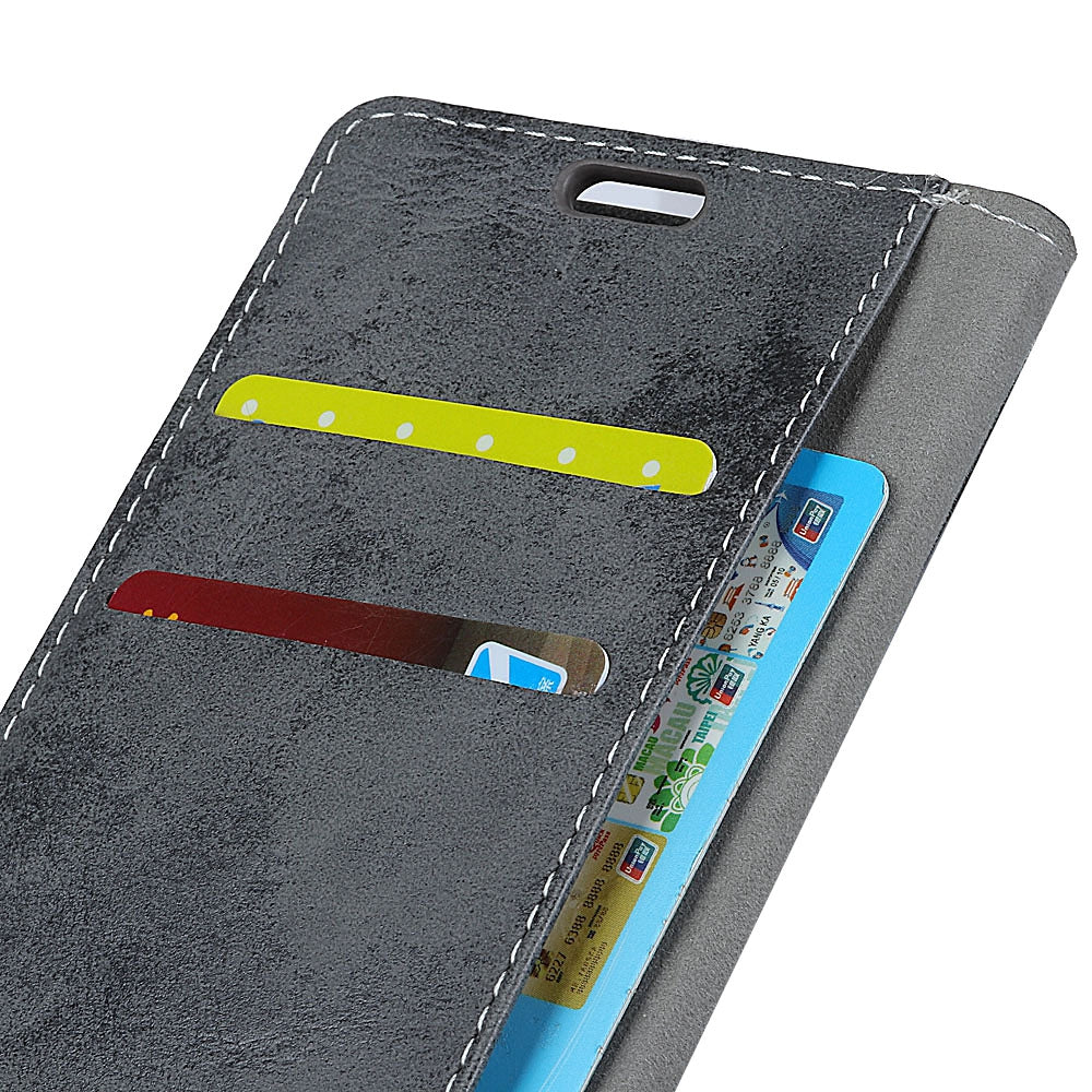 Durable Retro Style Solid Color Flip PU Leather Wallet Case for Wiko Lenny 4