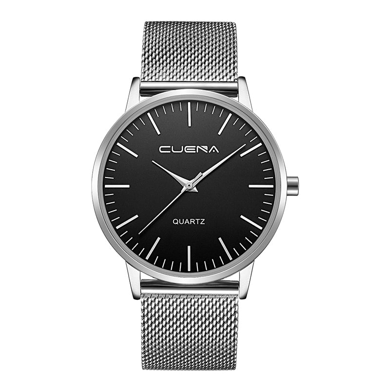 CUENA 6633G Men Fashion Stainless Steel Watchband Waterproof Quartz Wristwatch