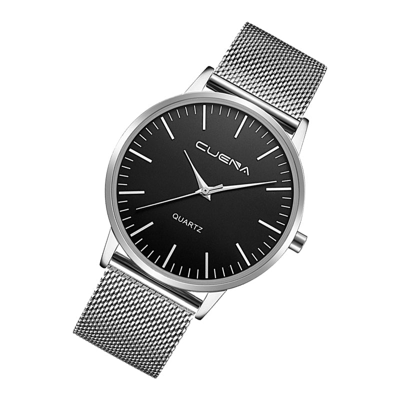 CUENA 6633G Men Fashion Stainless Steel Watchband Waterproof Quartz Wristwatch