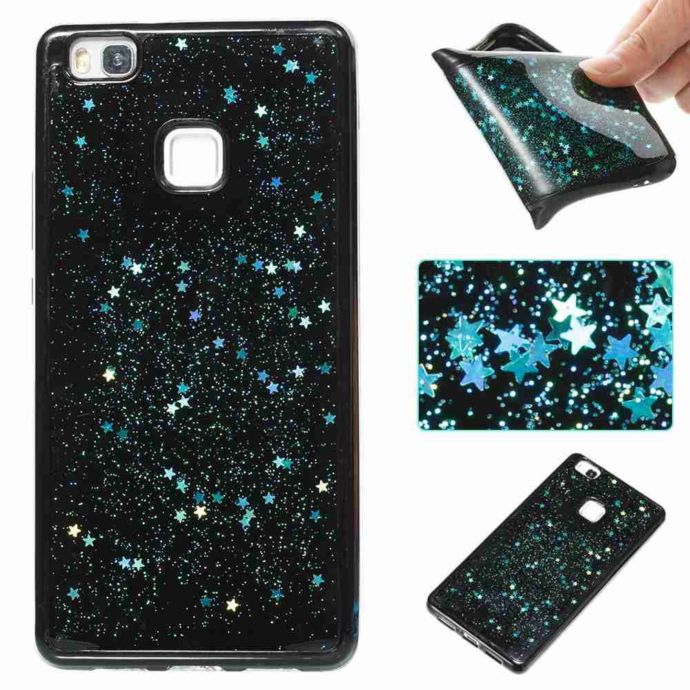 Black Five-Pointed Star Painted TPU Phone Case for Huawei P9 Lite