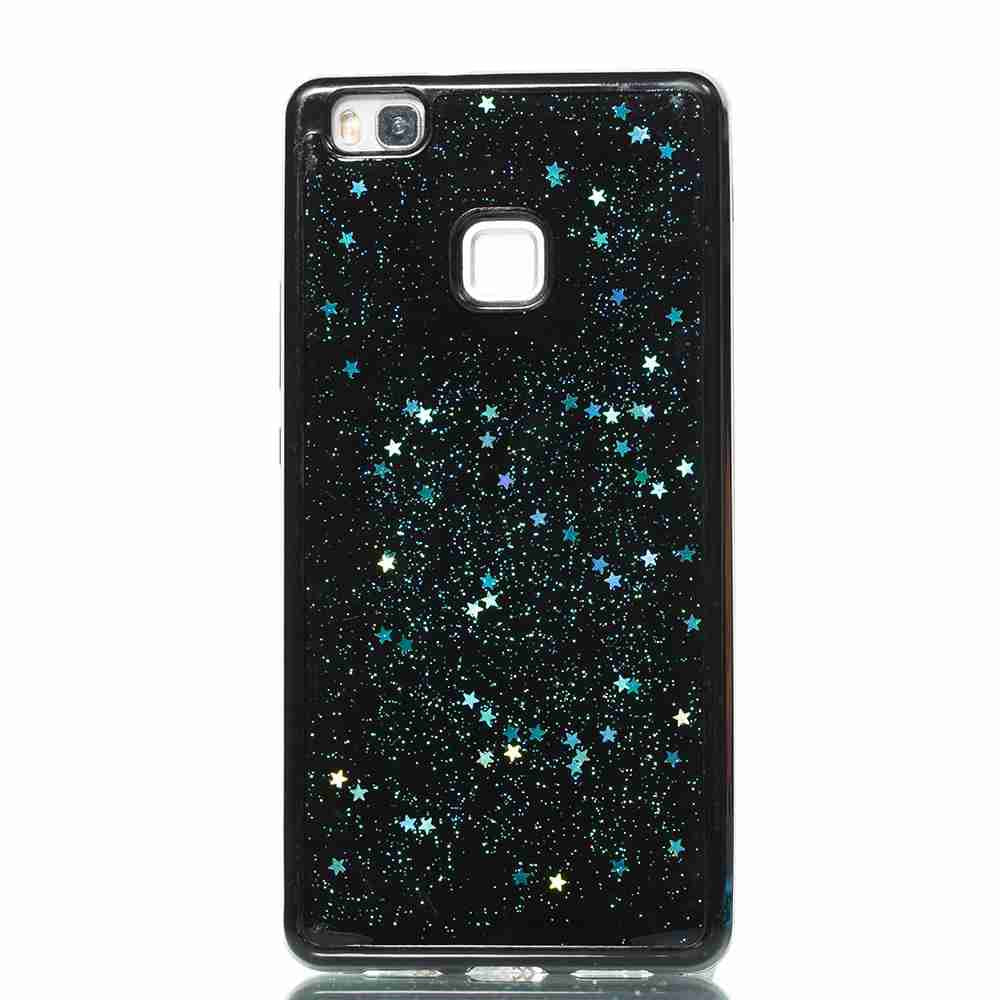 Black Five-Pointed Star Painted TPU Phone Case for Huawei P9 Lite