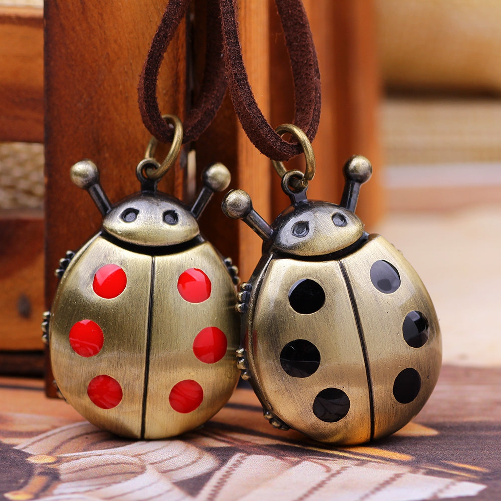 Cute  Beetles Table Cartoon Pocket Watch