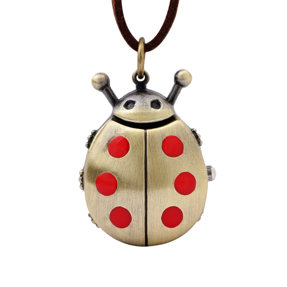 Cute  Beetles Table Cartoon Pocket Watch