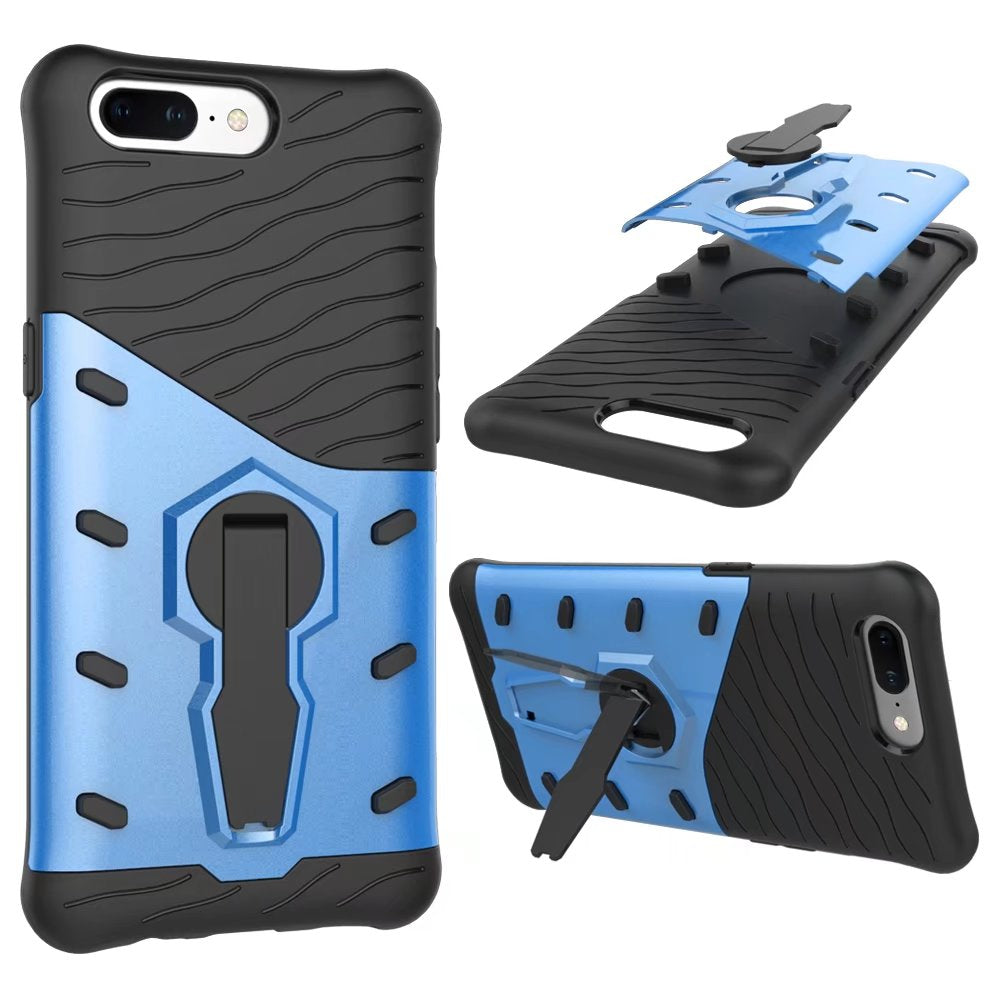Case for One Plus 5 Shockproof with Stand 360 Rotation Back Cover Contrast Color Hard PC