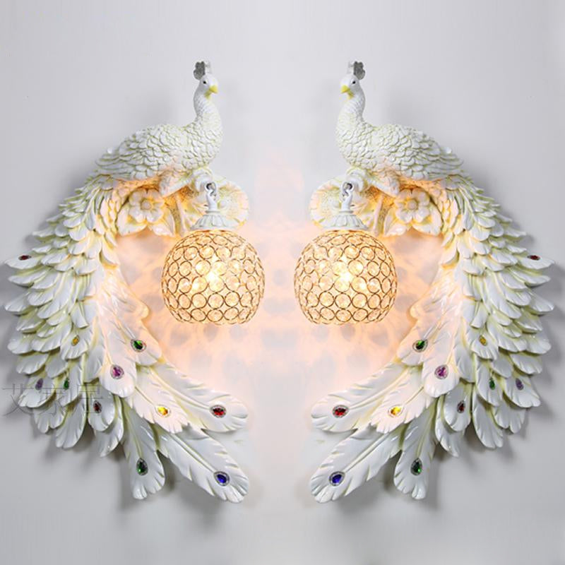 Contemporary Contracted Personality Wall Lamp Peacock Corridor North European Stair Bedrooms, Si...