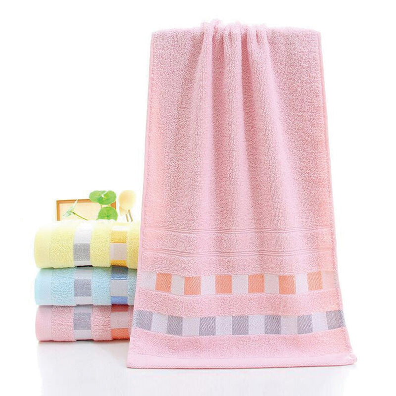 3 Pcs Face Towels Set Modern Fresh Color Plaids Pattern Soft Towels