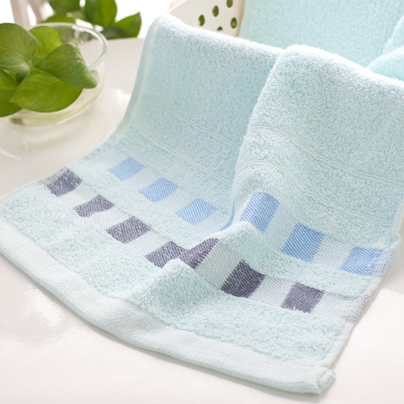 3 Pcs Face Towels Set Modern Fresh Color Plaids Pattern Soft Towels