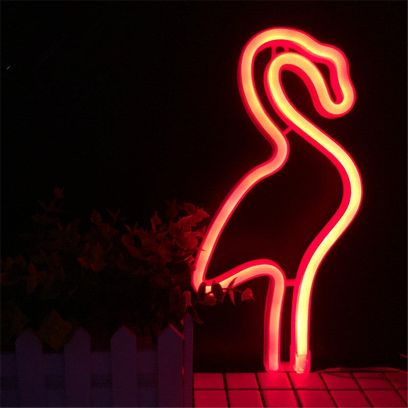 Creative Neon Lamp Flamingo Shaped LED Night Light Home Festival Wedding Decor