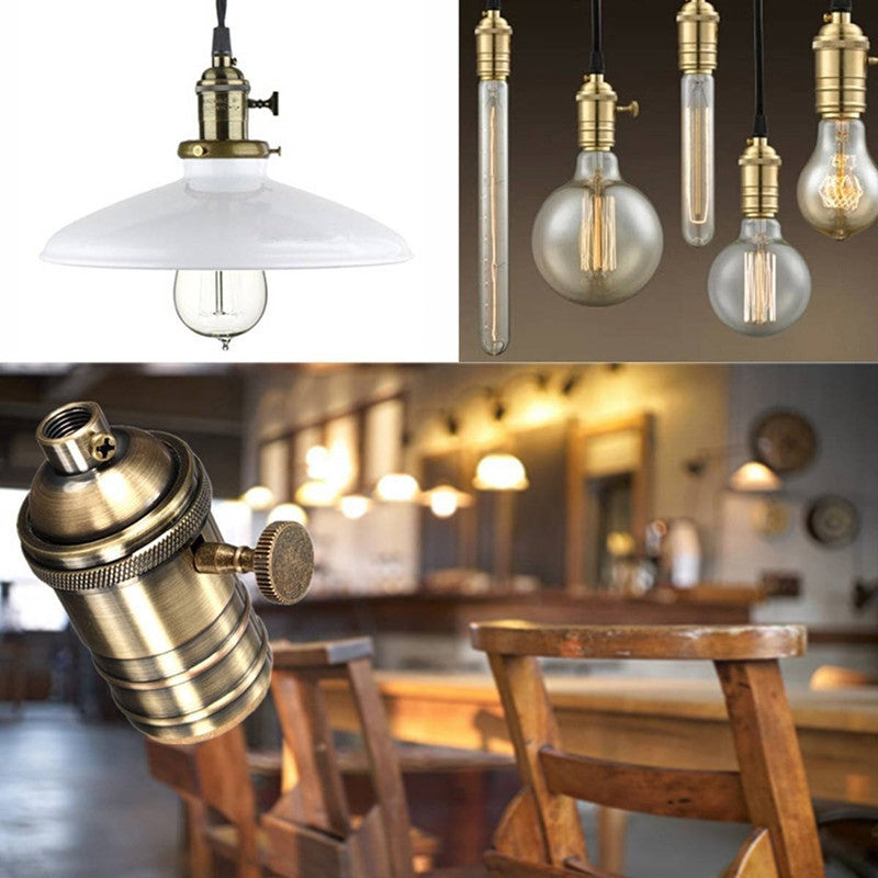 4PCS E26 / E27 Industrial Rustic Antique Retro Home Light Socket Vintage Edison Pendant Lamp Bas...