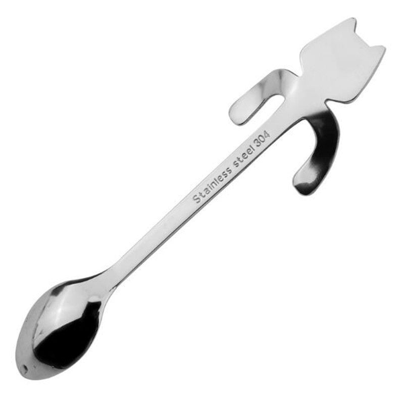 Cute Cat Spoon Long Handle Spoons Flatware Drinking Tools  Gadgets