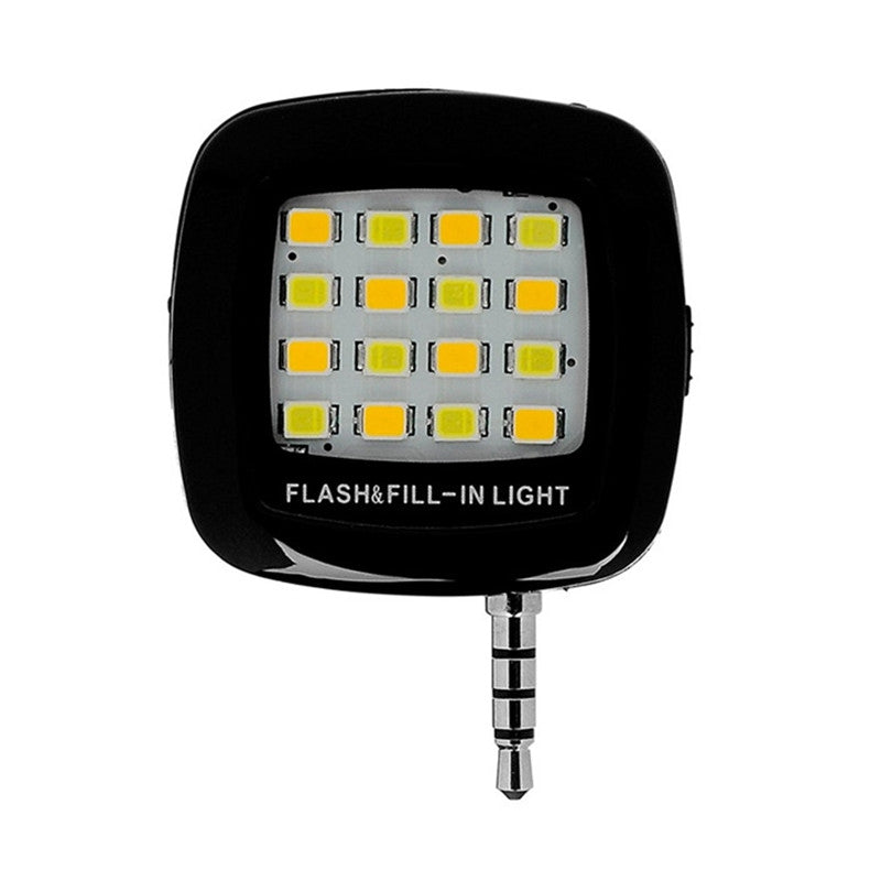 16 LEDs Portable Mini Flash Fill Light Rechargeable for Smartphone iPhone Samsung Xiaomi HTC + C...