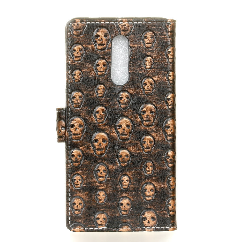3D Texture Heavy Metal Style Flip PU Leather Wallet Case for Xiaomi Redmi Note 4