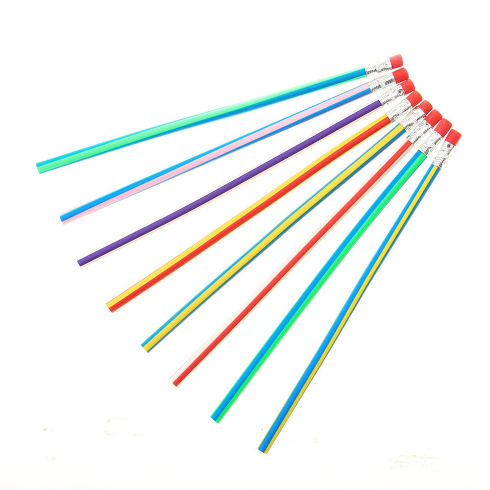 5PCS Magic Bendy Flexible Soft Pencil with Eraser Student School Office Use