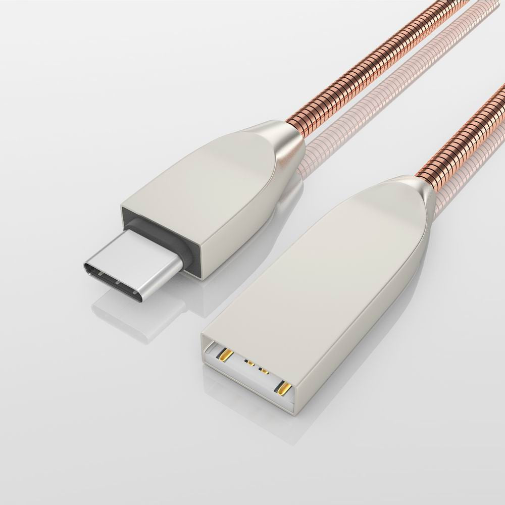 D Style USB Type-C Cable Zinc Alloy Braided Data Sync Type-C Charging